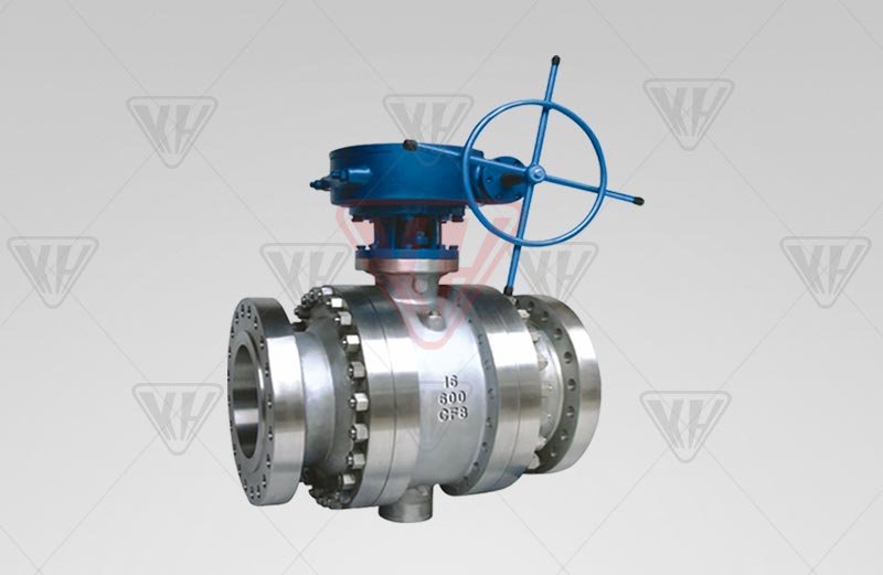 Stainless steel worm fixed ball valve